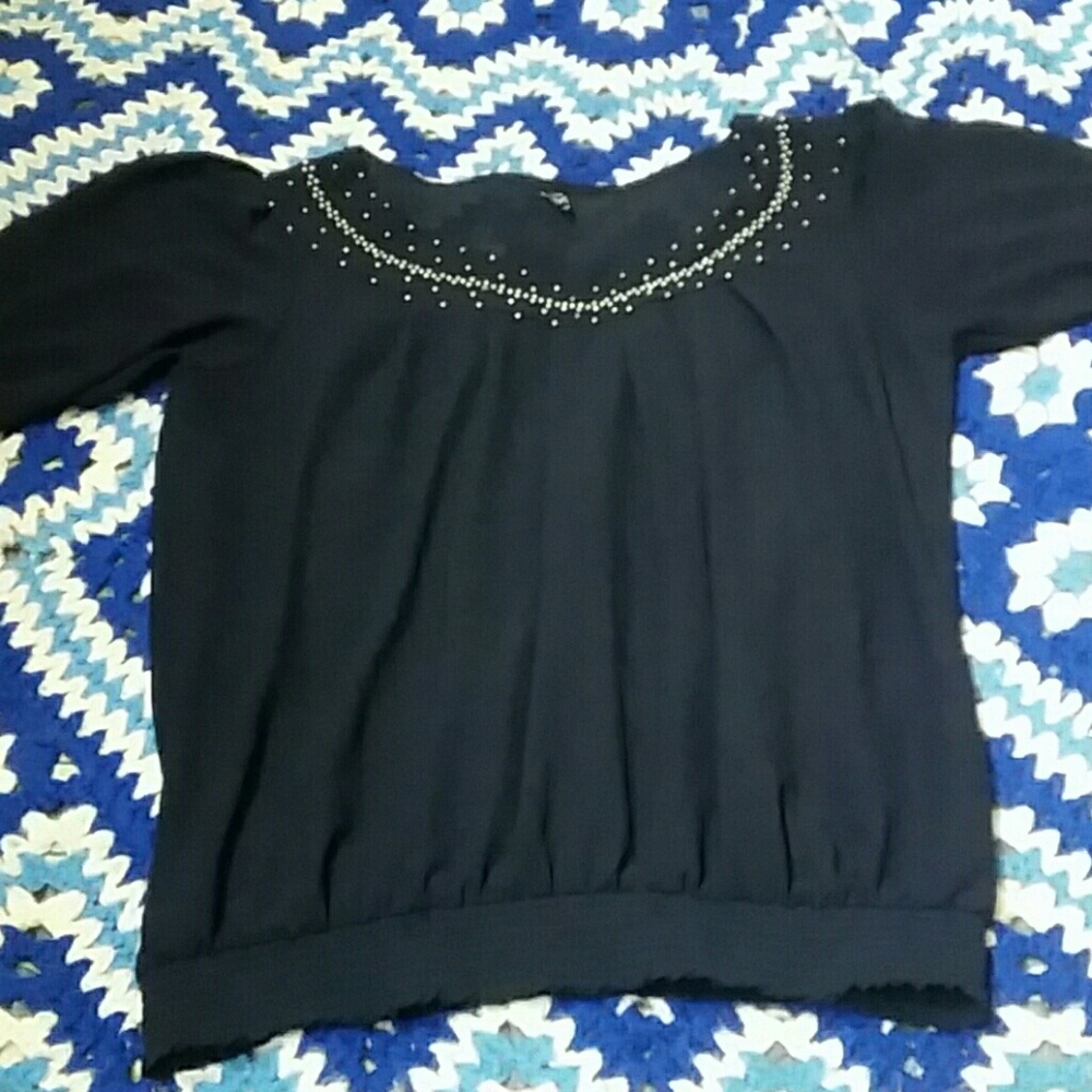 Sheer blouse with embelishment